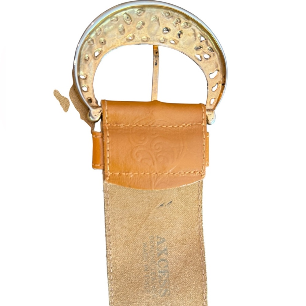 Statement belt by Axcess made in Italy genuine leather Western esque - Picture 3 of 9